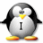 Six penguin icons arranged in two display sequential text: I, Dare, You, To, Poke, Me. A separate smaller icon shows a dark mask with glowing eyes