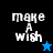 Four display 'make A wish' text with star symbols on black and blue backgrounds