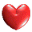 Six red heart shapes with white highlights on a gray background, varying in size and position across two