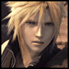 A character with spiky blonde hair and a black jacket appears in four showing subtle facial expression changes