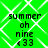 Green background with white diamond lattice pattern, black text reading 'summer oh nine 433' in four identical quadrants.