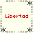 Four red "Libertad" text blocks arranged in a with black asterisk and dashed-line border elements on a light background