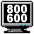 Four pixelated computer monitors display sequential numeric and color bar patterns on black backgrounds with blue accents.