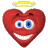 Six animated frames of a red heart-shaped cartoon character with blue eyes, yellow halos, and varying mouth expressions arranged in a 3x2 contact sheet on gray background.