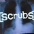 [scrubs] text overlays a chest X-ray image; the central is white, with four corner showing identical X-ray views