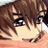 A 48x48 pixel buddy icon featuring a split composition with an anime-style character on the left and stylized text on the right, displayed as part of a contact sheet.