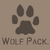 A static image with a brown paw print and 'WOLF PACK' text above two wolf images on snow, one labeled 'The best part', the other 'Is the speed!'