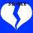 Two white broken heart shapes on a blue background with the word SINGLE in black pixelated text above each heart.