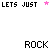 Pixelated text and pink stars on white background with gray rectangle in bottom-right corner.