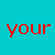 Red pixelated text on cyan background with gray rectangle partially obscuring bottom-right corner.