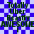 Blue and white checkered background with green text reading "Totally Uber Beastly AWESOME!" in two identical vertical