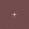 Four star-shaped light effects on a brown background with one gray rectangle, varying in size and brightness.