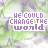 A static image with repeating text 'HE COULD CHANGE THE WORLD' in purple and white pixelated font over a green and purple abstract background.