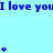 Blue text "I love you" repeats across a light blue background with scattered star symbols in varying quantities.