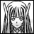 Black-and-white pixelated image of a character with long hair and bangs, alongside text reading "Anime IM" and "com" on a black background.