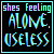 A 2x2 contact sheet of three animated frames from a pixelated text-based buddy icon with cyan and blue glitchy text on black background, showing sequential changes in visible text and an added star symbol.