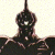 Pixelated image of a dark armored figure with glowing eyes against light background, next to green text reading Original Icons .com.