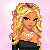 A 2x2 contact sheet of pixel art frames showing a blonde cartoon woman in different outfits and poses with text "BLONDES KICK BUTT" on the bottom-left frame.