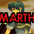 Pixelated anime-style character with green hair and striped armor, shown in three views with red text overlay on first view.