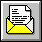 Pixelated yellow checkered envelope with white paper inside, transitioning from open to closed states