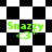Green text "Snazzy" and "<3" on black-and-white checkered backgrounds with varying shapes and orientations