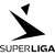 Black pixelated arrow pointing right with smaller triangle above, over gray background and "SUPERLIGA" text below.