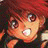 Pixelated anime-style character with red hair and wide eyes on left, next to black background with white text "Anime IM" above smaller cursive "com" on right.