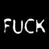 Black background with white text fragments in various fonts and sizes, including 'FUCK IT ALL Fuck world', 'fuck every thing that you stand for', 'don't accept don't give a shit don't', 'ever JUDGE ME' across multiple