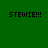 Green background with four instances of 'STEWIE!!!' text in black pixelated font, two on solid green rectangles and two directly on the background.