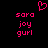 Pixelated pink text and a heart symbol on a black background, with repeated text elements arranged in two