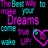 Static image with neon text and heart symbols on black background, featuring repeated phrases in cyan and magenta.