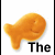 A 3x2 contact sheet of six animated frames showing a golden fish-shaped snack with text changes across panels, each frame featuring the same orange-brown fish against white background with black and yellow text.