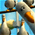 Animated contact sheet showing a pixelated crab character from Finding Nemo on the left and green text reading "Original Icons .com" on the right against a blue sky background.