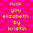 Static pixel art displays repeated text on a pink and purple checkered background with yellow lettering.