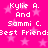 A static image with a bright pink background featuring repeated white star shapes and pixelated text reading "Kylie A. And Sammi C. Best Friend" in two mirrored sections.