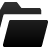 Black wireframe folder icon with open tab on light gray background, rendered in pixelated style with gradient shading.