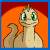 Animated contact sheet of a pixelated Chomby character from Neopets performing eating actions with text overlays on an orange background.