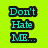 Pixelated text on bright green background with cyan and blue lettering, displaying phrases about not hating the speaker and being a cheerleader.