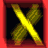 A 3x3 contact sheet of eight animated frames showing a yellow X symbol in various states against black backgrounds with red borders, arranged left-to-right and top-to-bottom.