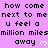Pixelated text repeats 'how come how come how come next to me next to me next to me u feel a u feel a u feel a million milesmillion milesmillion miles away' with white hearts on purple background.
