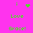 Pixelated green text and symbols on bright pink background with animated heart and sparkle effects.
