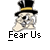 A static contact sheet showing two identical frames of a cartoon skull wearing a top hat with text promoting 'badassbuddy.com' and the phrase 'Fear Us'.