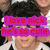 A pixelated image of a person with dark curly hair wearing a white shirt, overlaid with pink text reading "i love nick he's so cute" in the top-left section.