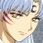 Pixelated anime-style character face with light blue hair and red streaks on left side, next to black background with white text "Anime IM" and stylized signature.