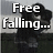 A four- shows a figure in a dark cloak falling backward against a muted landscape, with 'Free falling...' text in the top-left of each