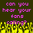 Pixelated text in pink reads 'can you hear your fans calling?' over a dark background with yellow pixelated shapes resembling flames or grass.