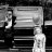 Black-and-white pixelated image showing a figure holding a long object resembling a rifle, with horizontal lines suggesting a background structure.