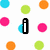 Pixelated icon with four distinct sections: white background with multicolored dots and an 'i' symbol, pink background with green dots and a '<3' symbol, blue dots on white background, and a gray section.