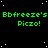 Green text repeats 'Bbfreeze's Piczo!' across a black background with white stars, partially obscured by a gray rectangle in the bottom right corner.