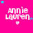 nine identical pink icons with 'Annie Lauren' text, small hearts, and star patterns in cyan and purple